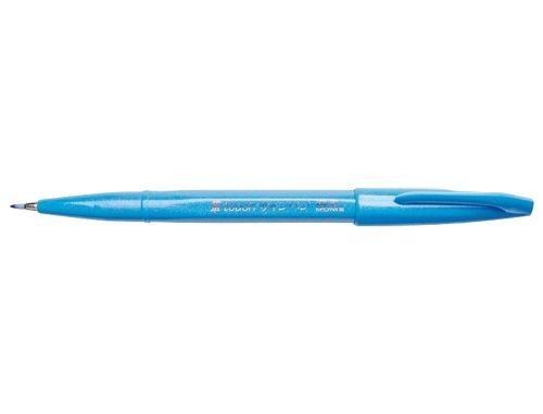 Caneta pincel pentel touch para caligrafia cor azul ceu , Pentel , 155845 , 4902506287267